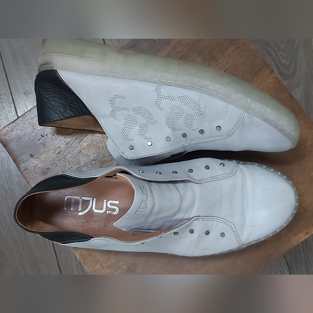 Mjus soft leather slip-on sneakers.